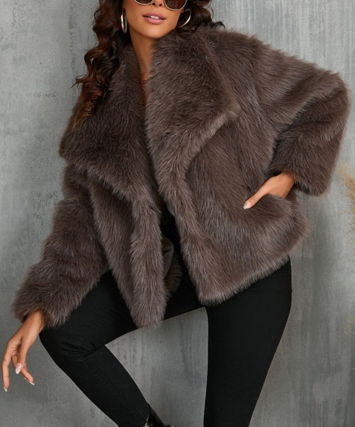 ENLIKE（エンリケ）の「フェイクファーボリュームジャケット（その他アウター・レディース・ブラウン/ブラック/アイボリー・FREE）」の13枚目の写真