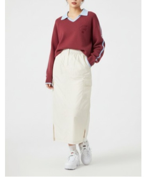 FILA（フィラ）の「Collared Boucle Sweater（ニット/セーター・レディース・クリーム/ワイン・M/L/XL/S）」の3枚目の写真