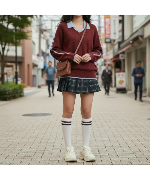 FILA（フィラ）の「Collared Boucle Sweater（ニット/セーター・レディース・クリーム/ワイン・M/L/XL/S）」の8枚目の写真