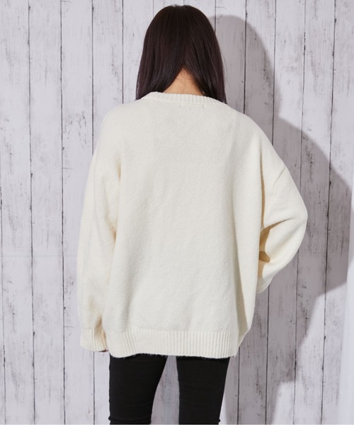 GORGE（ゴージ）の「《ロゴ刺繍×フルーツモチーフ》レディース ニット プルオーバー 秋冬（ニット/セーター・レディース・ネイビー/ブラウン/アイボリー/ブラック・F）」の15枚目の写真