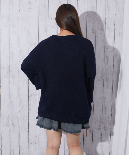 GORGE（ゴージ）の「《ロゴ刺繍×フルーツモチーフ》レディース ニット プルオーバー 秋冬（ニット/セーター・レディース・ネイビー/ブラウン/アイボリー/ブラック・F）」の8枚目の写真
