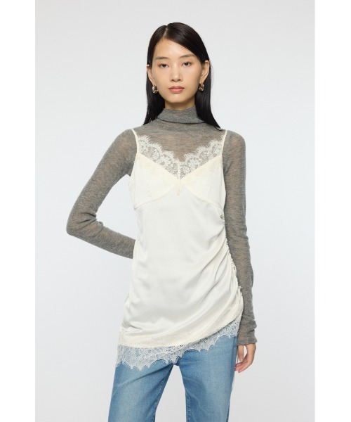 MOUSSY(マウジー)の「DOT SATIN キャミドレス(ワンピース・レディース・オフホワイト/ブラック・FREE)」の2枚目の写真