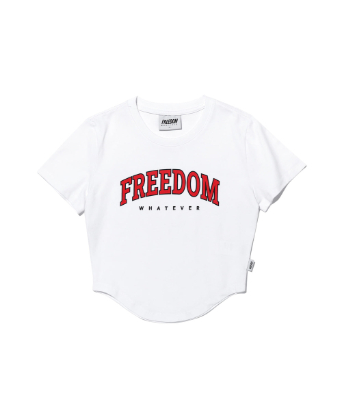 FREEDOM（フリーダム）の「アーチロゴクロップTシャツ（ホワイト）（Tシャツ/カットソー・レディース・その他・SMALL/MEDIUM）」の2枚目の写真