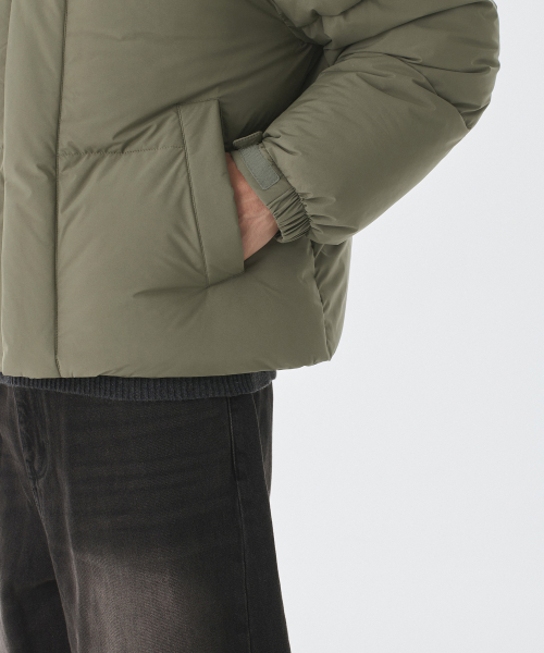 セール】デイリープファーショートダウンジャケット[カーキ]（ダウン