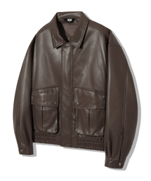 TRILLION（トリリオン）の「Vegan Leather Two Pocket Blue Jean Jacket [Brown]（ライダースジャケット・メンズ）」