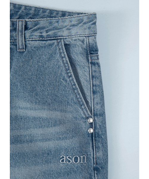 ASON(アズオン)の「DUSK DENIM PANTS / LIGHT-BLUE(デニムパンツ・レディース・その他・MEDIUM/SMALL)」の5枚目の写真