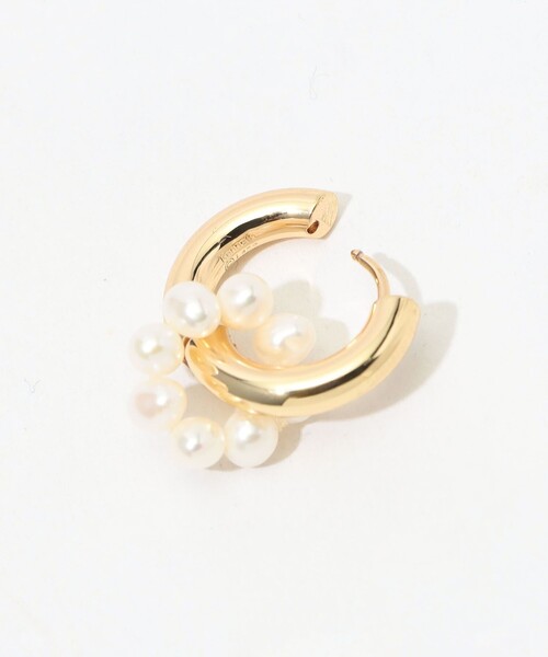 Kenneth Jay Lane(ネスジェイレーン)の「Kenneth Jay Lane Pearl Hoops ピアス(ピアス(両耳用)・レディース・ゴールド系その他・FREE)」の4枚目の写真