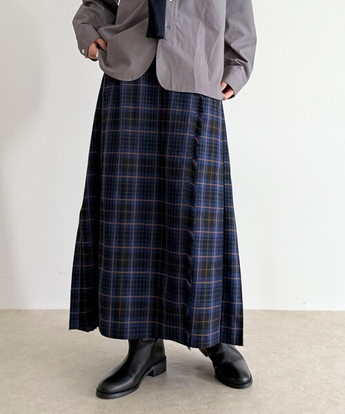 フレディエミュ（fredy emue）/【GEVACO/ゲバコ】チェックサイドベルトスカート セール】【GEVACO/ゲバコ】チェックサイドベルトスカート（スカート