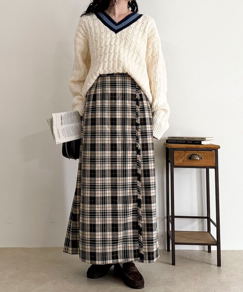セール】【GEVACO/ゲバコ】チェックサイドベルトスカート（スカート