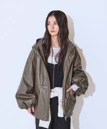 JEANASIS（ジーナシス）の「レザーパファーフードブルゾン/634608（ブルゾン）」