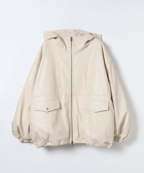 JEANASIS（ジーナシス）の「レザーパファーフードブルゾン/634608（ブルゾン・レディース・ブラック/ブラウン/オフホワイト・FREE）」の7枚目の写真