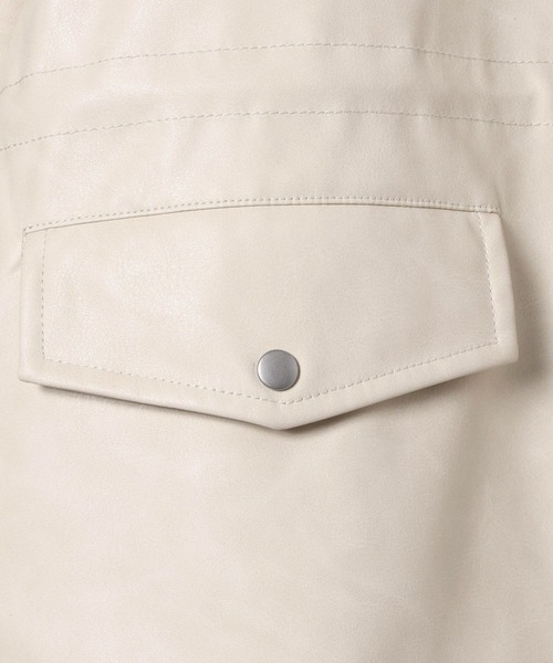 JEANASIS（ジーナシス）の「レザーパファーフードブルゾン/634608（ブルゾン・レディース・ブラック/ブラウン/オフホワイト・FREE）」の6枚目の写真