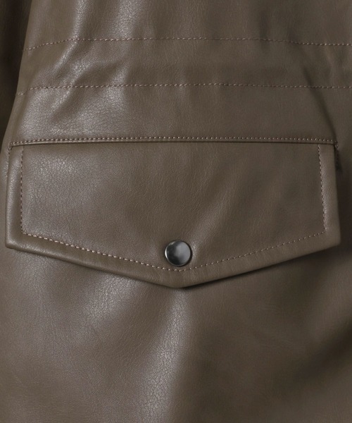 JEANASIS（ジーナシス）の「レザーパファーフードブルゾン/634608（ブルゾン・レディース・ブラック/ブラウン/オフホワイト・FREE）」の4枚目の写真