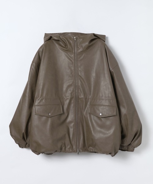 セール】レザーパファーフードブルゾン/634608（ブルゾン）｜JEANASIS