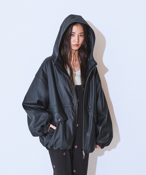 JEANASIS（ジーナシス）の「レザーパファーフードブルゾン/634608（ブルゾン・レディース・ブラック/ブラウン/オフホワイト・FREE）」の20枚目の写真