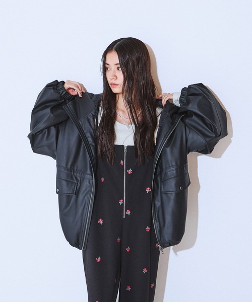 JEANASIS（ジーナシス）の「レザーパファーフードブルゾン/634608（ブルゾン・レディース・ブラック/ブラウン/オフホワイト・FREE）」の21枚目の写真