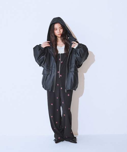 JEANASIS（ジーナシス）の「レザーパファーフードブルゾン/634608（ブルゾン・レディース・ブラック/ブラウン/オフホワイト・FREE）」の22枚目の写真