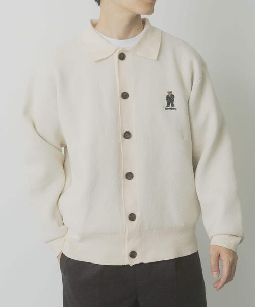 ITEMS URBANRESEARCH（アイテムズ アーバンリサーチ）の「Teddy Bear Wフェイスニットシャツカーディガン（カーディガン/ボレロ・メンズ・オフホワイト/モカ/ネイビー・LARGE/MEDIUM）」の21枚目の写真