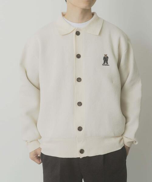 ITEMS URBANRESEARCH（アイテムズ アーバンリサーチ）の「Teddy Bear Wフェイスニットシャツカーディガン（カーディガン/ボレロ・メンズ・オフホワイト/モカ/ネイビー・LARGE/MEDIUM）」の22枚目の写真