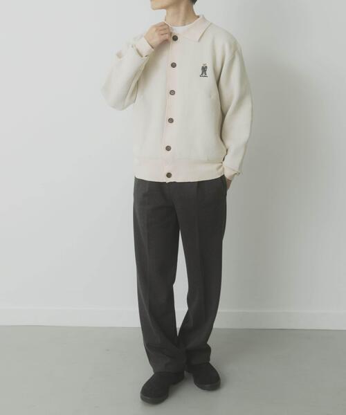 ITEMS URBANRESEARCH（アイテムズ アーバンリサーチ）の「Teddy Bear Wフェイスニットシャツカーディガン（カーディガン/ボレロ・メンズ・オフホワイト/モカ/ネイビー・LARGE/MEDIUM）」の19枚目の写真