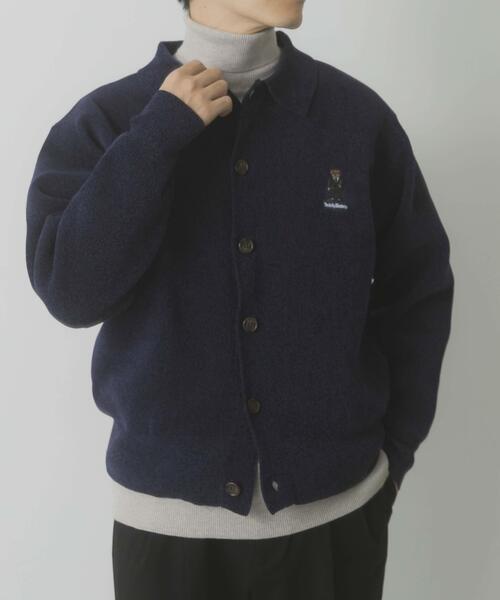 ITEMS URBANRESEARCH（アイテムズ アーバンリサーチ）の「Teddy Bear Wフェイスニットシャツカーディガン（カーディガン/ボレロ・メンズ・オフホワイト/モカ/ネイビー・LARGE/MEDIUM）」の12枚目の写真