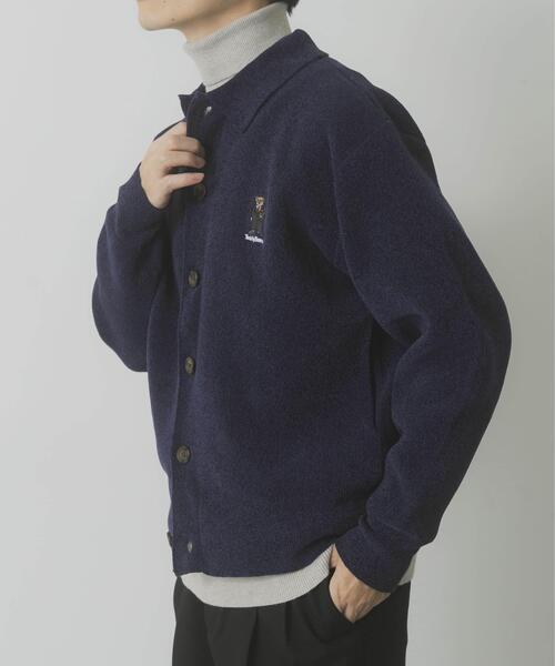 ITEMS URBANRESEARCH（アイテムズ アーバンリサーチ）の「Teddy Bear Wフェイスニットシャツカーディガン（カーディガン/ボレロ・メンズ・オフホワイト/モカ/ネイビー・LARGE/MEDIUM）」の11枚目の写真