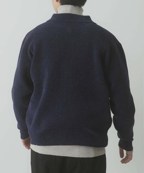 ITEMS URBANRESEARCH（アイテムズ アーバンリサーチ）の「Teddy Bear Wフェイスニットシャツカーディガン（カーディガン/ボレロ・メンズ・オフホワイト/モカ/ネイビー・LARGE/MEDIUM）」の10枚目の写真