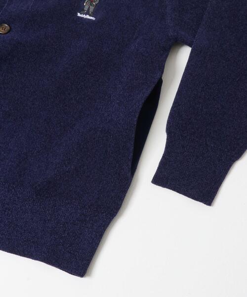 ITEMS URBANRESEARCH（アイテムズ アーバンリサーチ）の「Teddy Bear Wフェイスニットシャツカーディガン（カーディガン/ボレロ・メンズ・オフホワイト/モカ/ネイビー・LARGE/MEDIUM）」の7枚目の写真