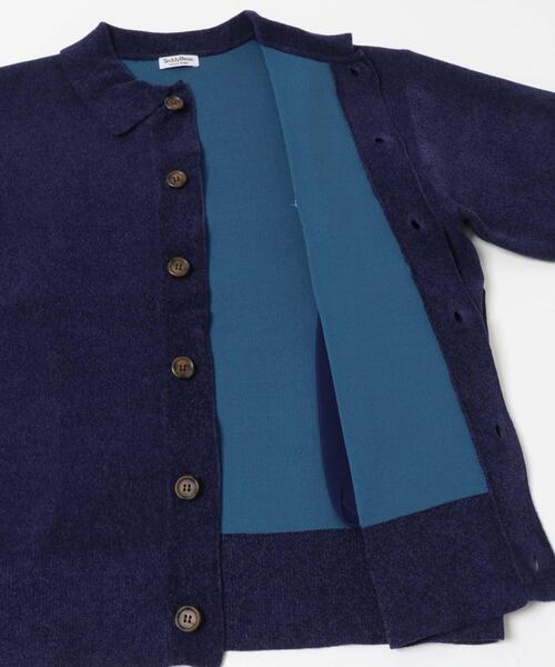 ITEMS URBANRESEARCH（アイテムズ アーバンリサーチ）の「Teddy Bear Wフェイスニットシャツカーディガン（カーディガン/ボレロ・メンズ・オフホワイト/モカ/ネイビー・LARGE/MEDIUM）」の6枚目の写真