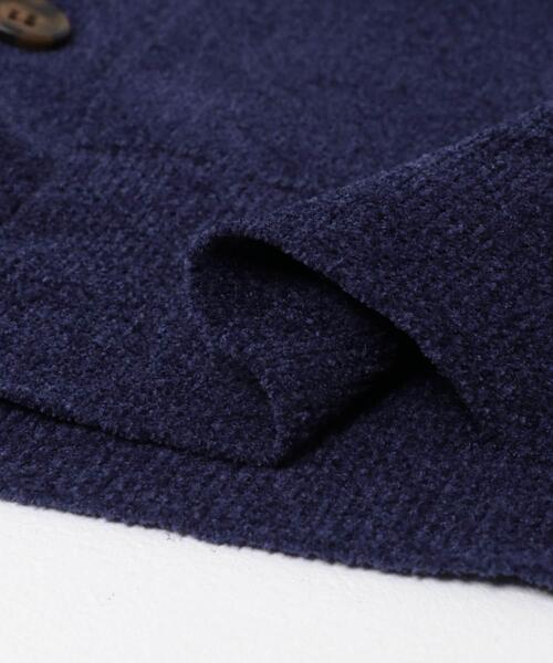 ITEMS URBANRESEARCH（アイテムズ アーバンリサーチ）の「Teddy Bear Wフェイスニットシャツカーディガン（カーディガン/ボレロ・メンズ・オフホワイト/モカ/ネイビー・LARGE/MEDIUM）」の4枚目の写真