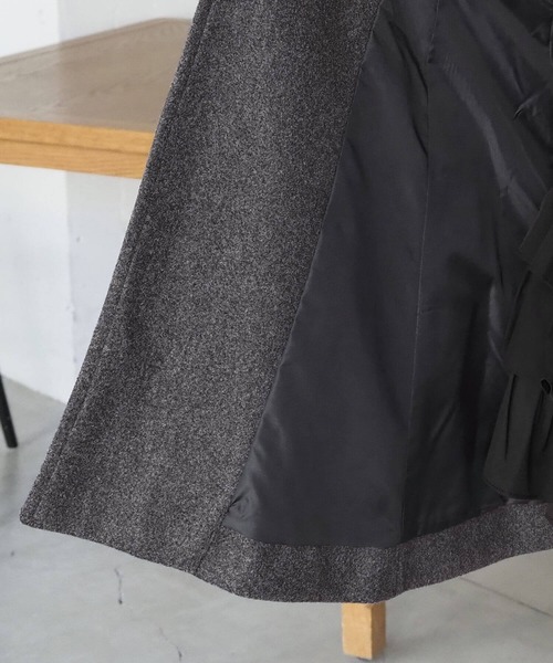 tiptop（ティップトップ）の「ファーティペットミドル丈フレアコート（ステンカラーコート・レディース・アイボリー/ブラック/チャコールグレー・FREE）」の8枚目の写真