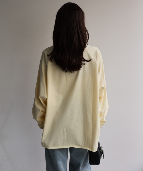 ap retro(アプレトロ)の「ソフトリラックス ボリュームスリーブロンTee / 大人カジュアルトップス(Tシャツ/カットソー・レディース・ブラック/オフホワイト/イエロー/ミント/ピンク・FREE)」の11枚目の写真