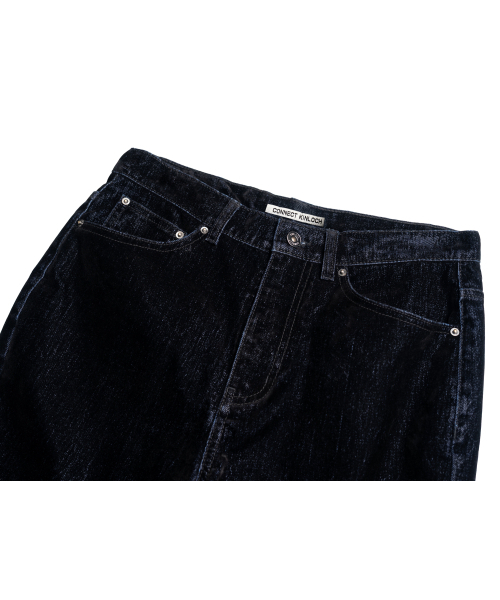 CONNECT KINLOCH（コネクトキンロック）の「ベルベットフレアデニムパンツ[ブラック]（デニムパンツ・メンズ・ブラック・SMALL/MEDIUM/LARGE）」の4枚目の写真