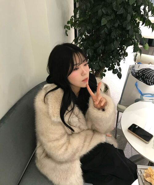 OAFISH(オアフィッシュ)の「FLUFFY MIX FUR JACKET, LIGHT GRAY(ムートンコート・レディース・その他・FREE)」の13枚目の写真