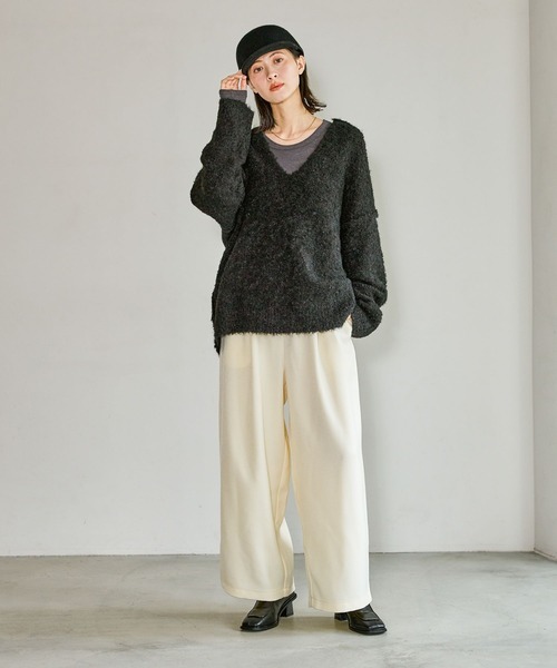 LAKOLE（ラコレ）の「ウールライクイージーパンツ / 616874（その他パンツ・レディース・アイボリー/ブラック/モカ・FREE）」の14枚目の写真