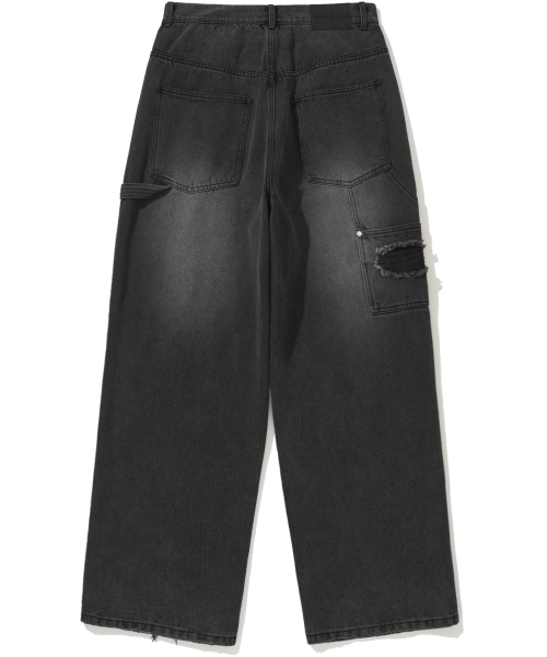 NOT4NERD(ノットフォーナード)の「Destroyed Double Knee Carpenter Pants - Black(デニムパンツ・レディース・その他・LARGE/X-LARGE)」の3枚目の写真