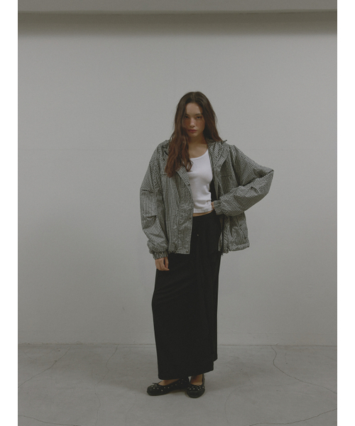 ASURA(アスラ)の「PATTERN DUO BOMBER JACKET (BLACK CHECK)(ナイロンジャケット・レディース・その他・OS)」の2枚目の写真