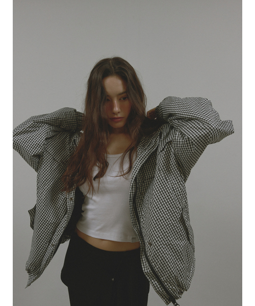 ASURA(アスラ)の「PATTERN DUO BOMBER JACKET (BLACK CHECK)(ナイロンジャケット・レディース・その他・OS)」の5枚目の写真