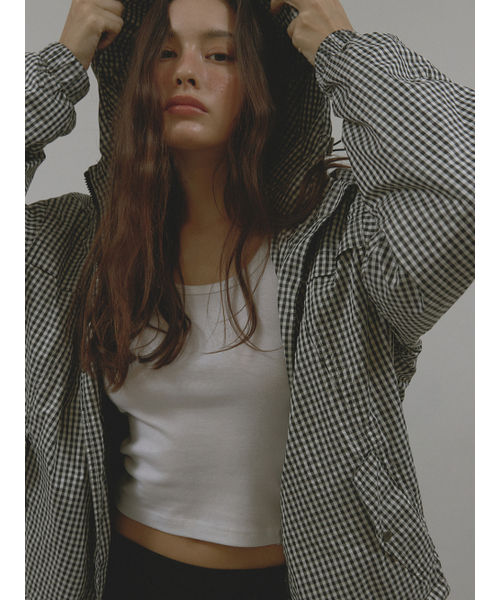 ASURA(アスラ)の「PATTERN DUO BOMBER JACKET (BLACK CHECK)(ナイロンジャケット・レディース・その他・OS)」の6枚目の写真
