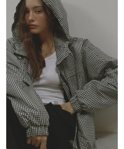 ASURA(アスラ)の「PATTERN DUO BOMBER JACKET (BLACK CHECK)(ナイロンジャケット・レディース・その他・OS)」の10枚目の写真