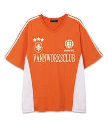 スポーティブロックコアVネック半袖Tシャツ (VS0033) オレンジ