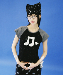 CLUTSTUDIO（クルロトスタジオ）の「メロディスターラグランTシャツ - ブラック（Tシャツ/カットソー）」