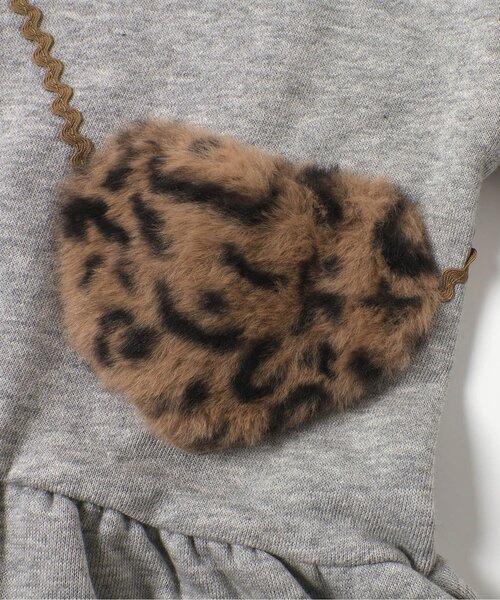 BREEZE(ブリーズ)の「【裏起毛/リンク】ハートポシェットワンピース_ジュニア対応(ワンピース・キッズ・ブラック/グレー・140/130/120/110/100/90/80)」の12枚目の写真