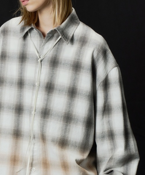 AIVER（アイバー）の「AIVER　グラデーションブリーチオンブレチェックシャツ（シャツ/ブラウス・メンズ・オフホワイト/その他・LARGE/MEDIUM/SMALL）」の7枚目の写真