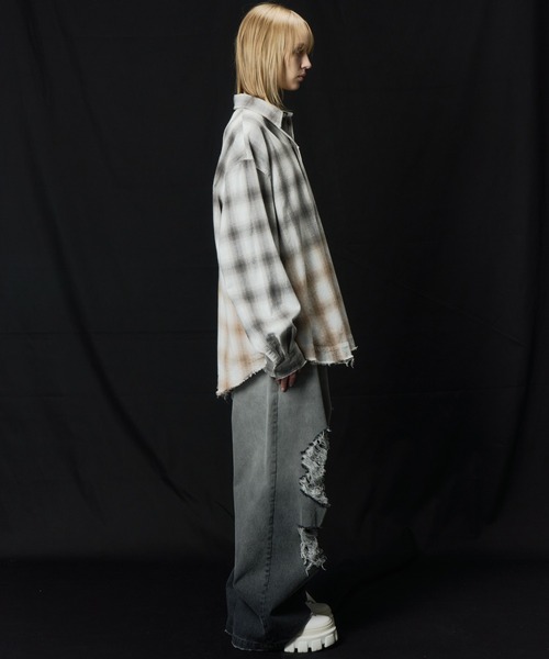 AIVER（アイバー）の「AIVER　グラデーションブリーチオンブレチェックシャツ（シャツ/ブラウス・メンズ・オフホワイト/その他・LARGE/MEDIUM/SMALL）」の12枚目の写真