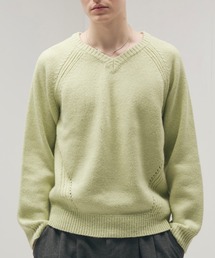 Adoon plain（アドーンプレーン）の「Panel Stitch V-Neck Knit / ラグランVネックニット（ニット/セーター）」