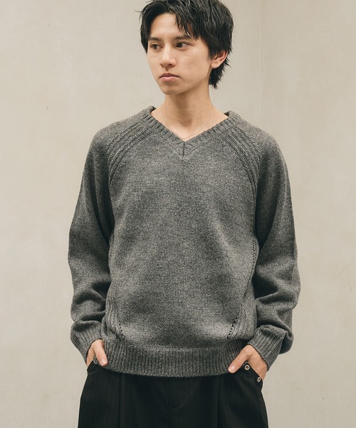 MARK＆LONA ニットセーター XL グレー　ドクロ Vネック 金属プレート 楽天市場】セーター（ブランドマーク&ロナ）（レディースウェア