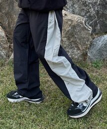 ナイロンサイドスナップボタンパンツ(ブラック)