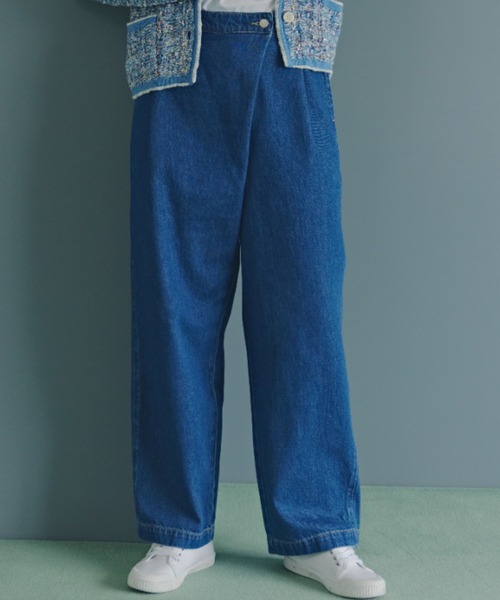 ◇【ウォッシャブル】ソフトデニムバレルパンツ（デニムパンツ