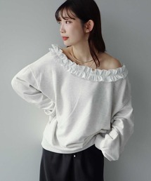 【2026SS】フリルオフショルウラケスウェット